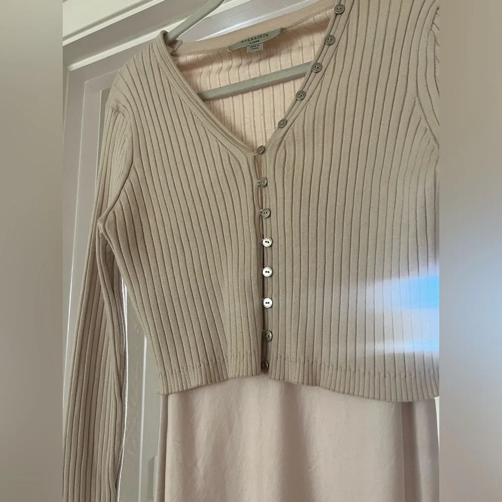 ALL SAINTS Elegant Maxi Dress with Cardigan - Picture 3 of 4